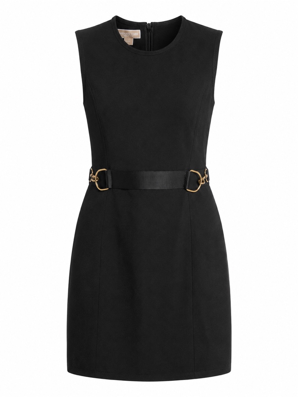 Michael Kors Collection Black Italian Virgin Wool Belted Sheath Dress 8